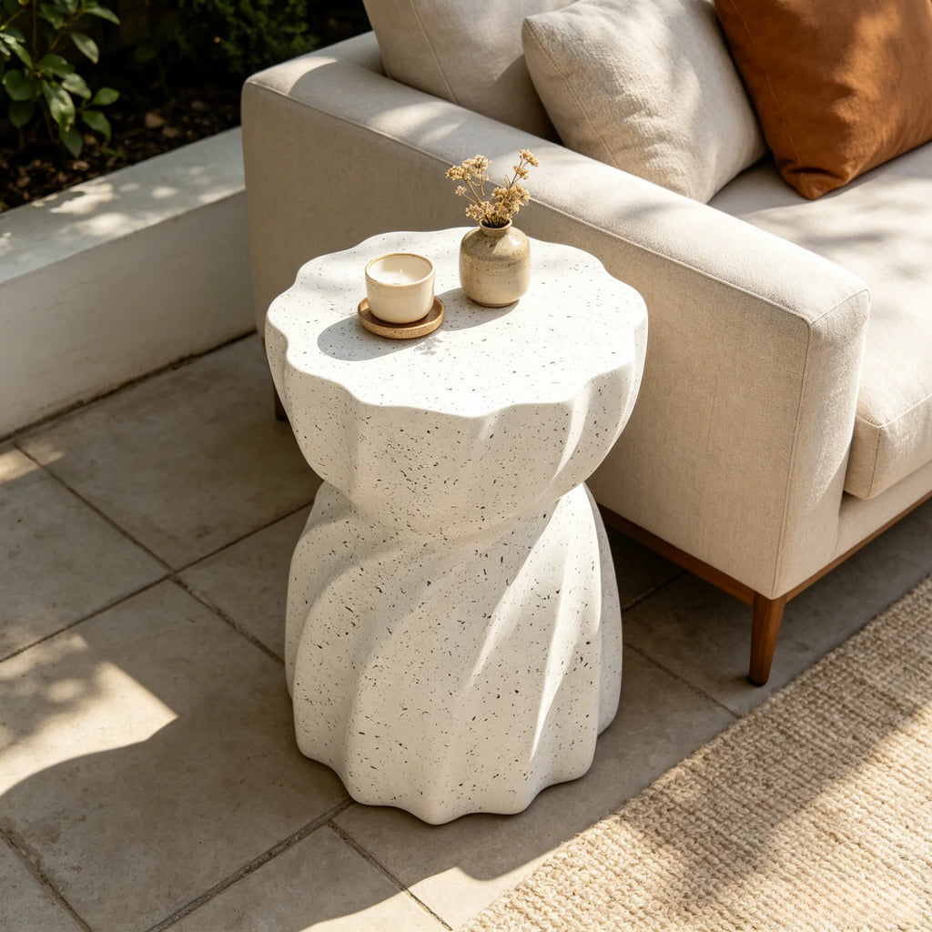 Contemporary Lightweight Concrete Accent Side Table