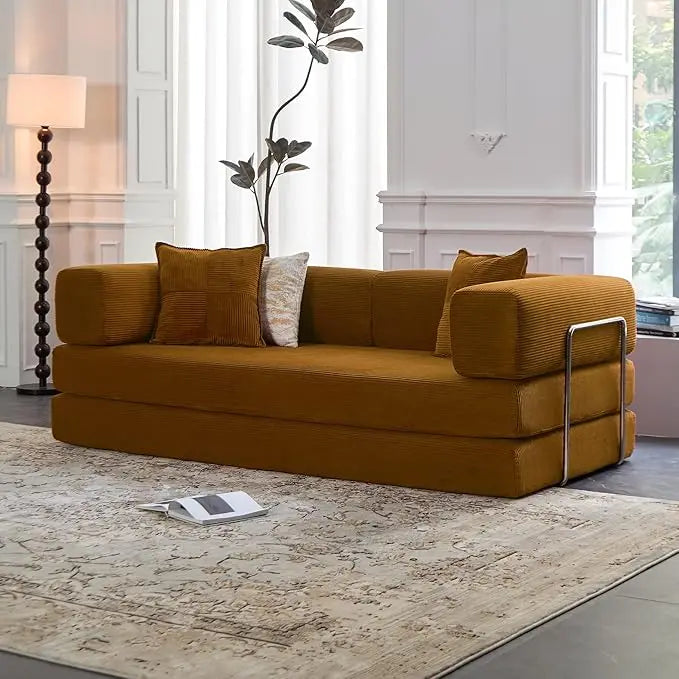 78.8” Compression Sofa - Convertible Sleeper Sofa Bed with Pillow Back Support