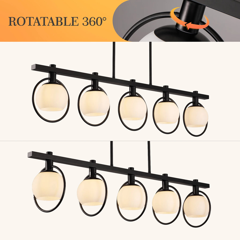 Modern 5-Light Adjustable Chandelier
