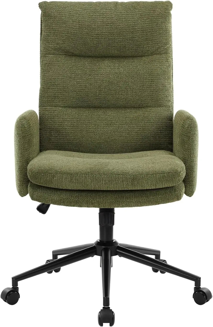 High-Back Adjustable Swivel Office Chair, Upholstered