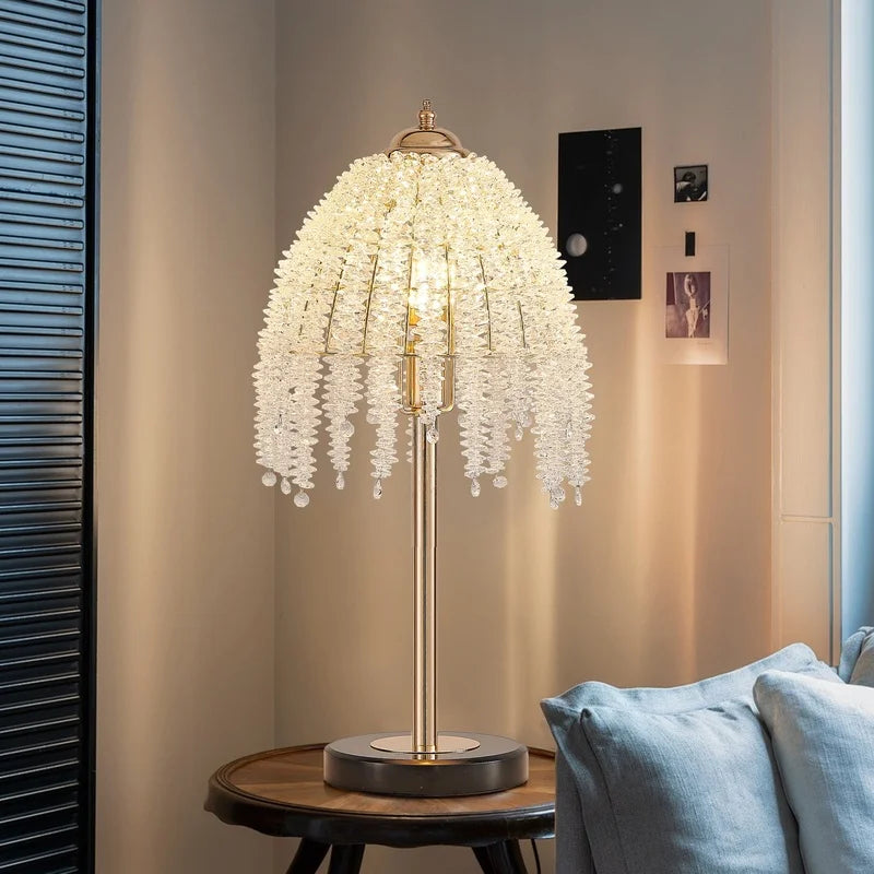 19" Elegant Crystal Table Lamp