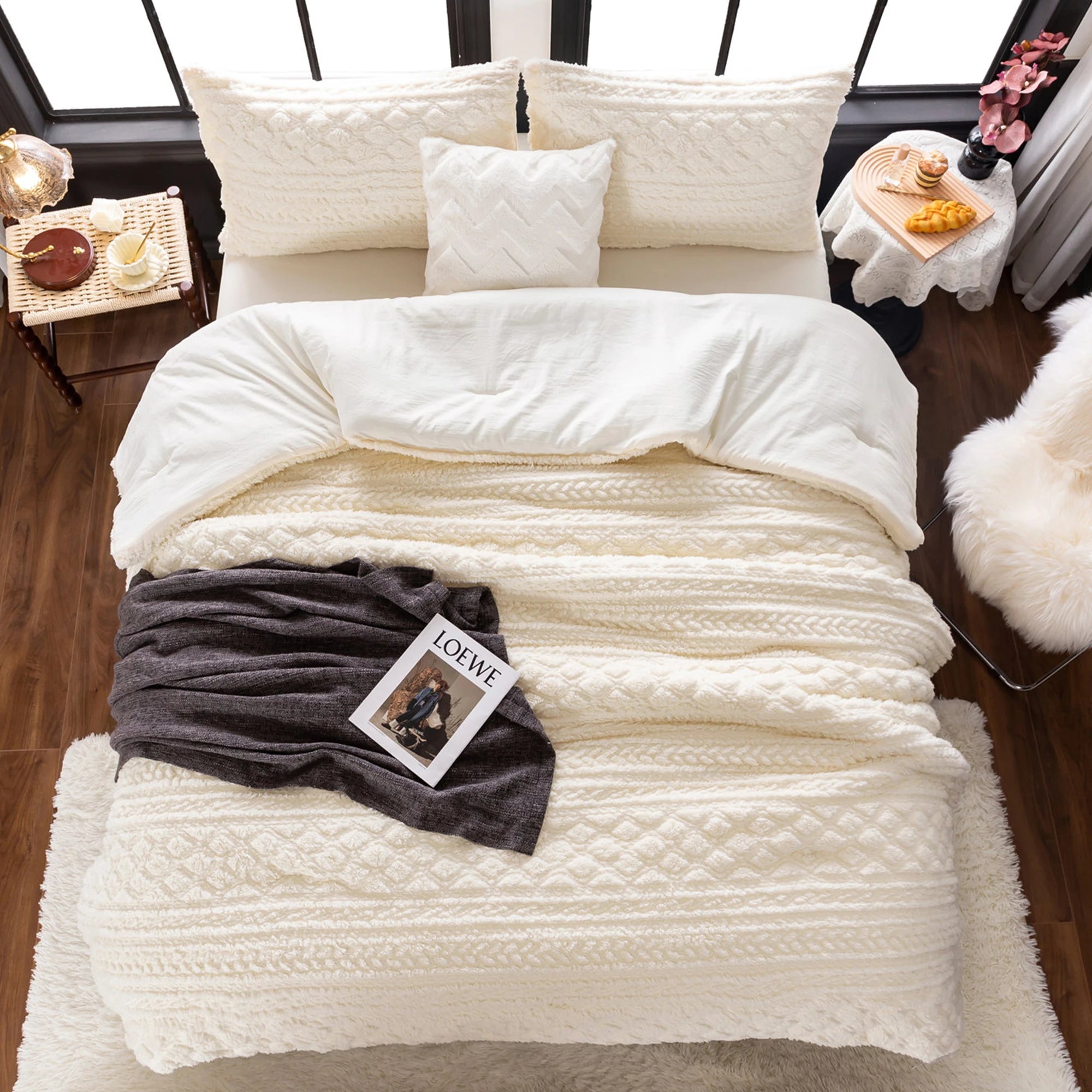 All Season Plush Sherpa Comforter Set