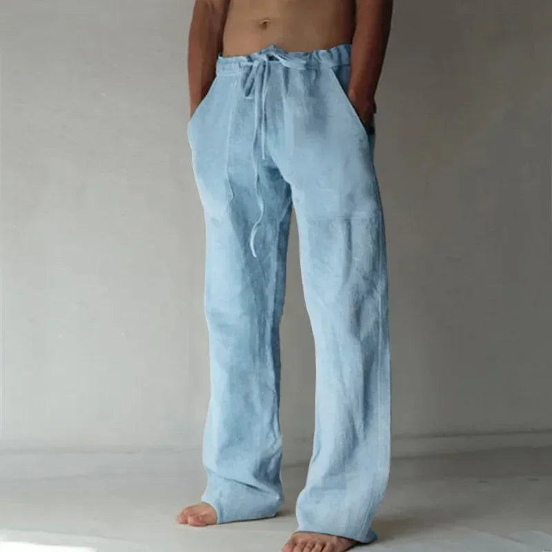 Men's Cotton Linen Baggy Casual Pants – Breathable Everyday Comfort