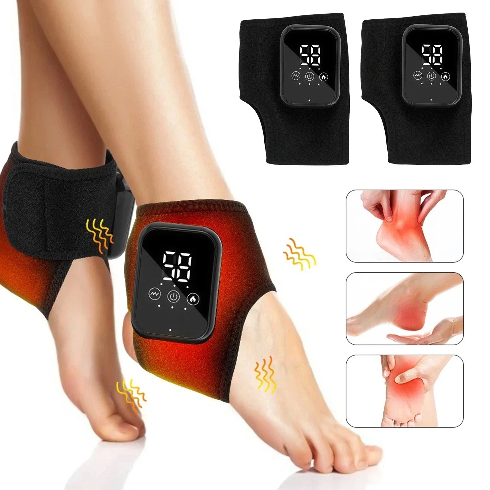 2 PCS Electric Foot & Ankle Massager with Heat
