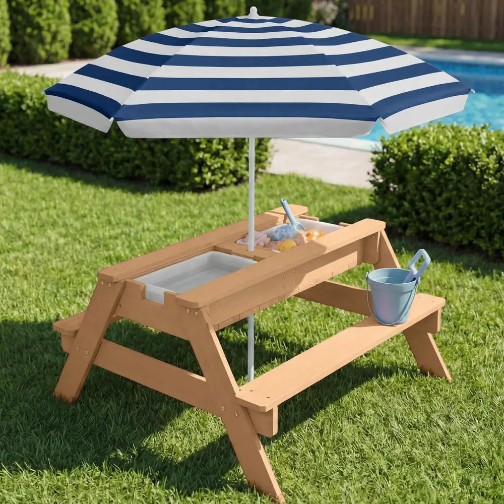 Kids Picnic Table with Umbrella