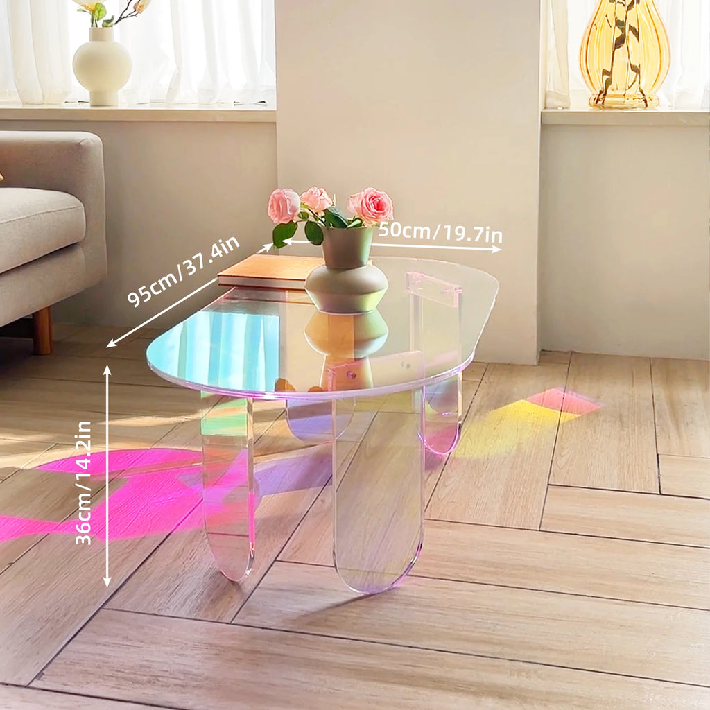 Acrylic Coffee Table – Iridescent Colorful
