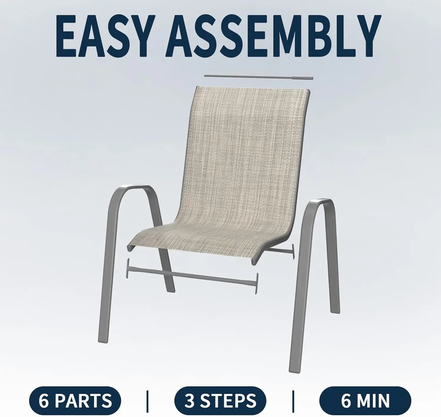 Patio Chairs Set of 4 – Outdoor Stackable Dining Chairs for All-Weather Use