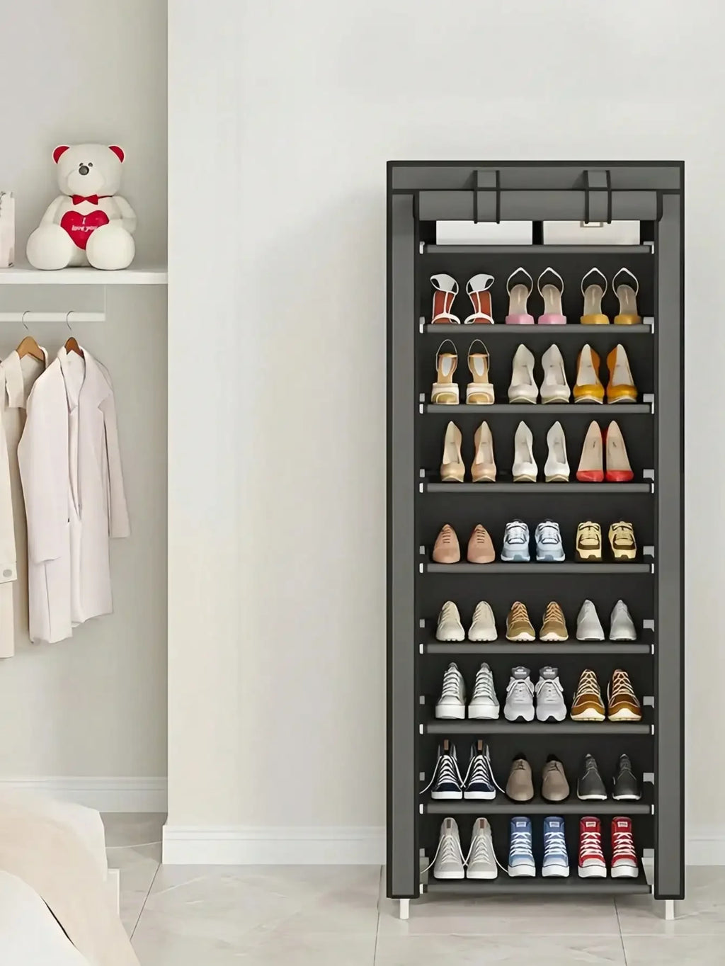8-Tier/10-Tier Non-Woven Fabric Shoe Rack