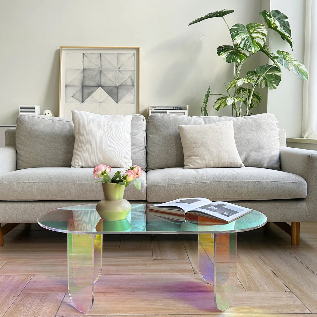 Acrylic Coffee Table – Iridescent Colorful