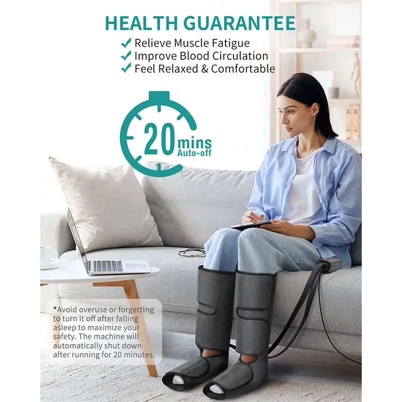 Leg Massager for Blood Circulation, Relaxation & Lymphatic Drainage