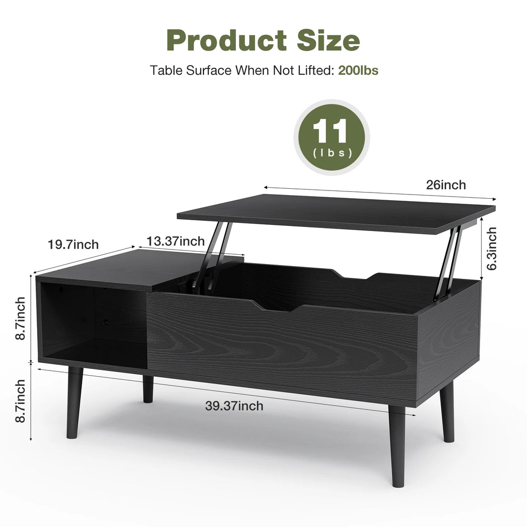 Lift-Top Coffee Table with Adjustable Storage