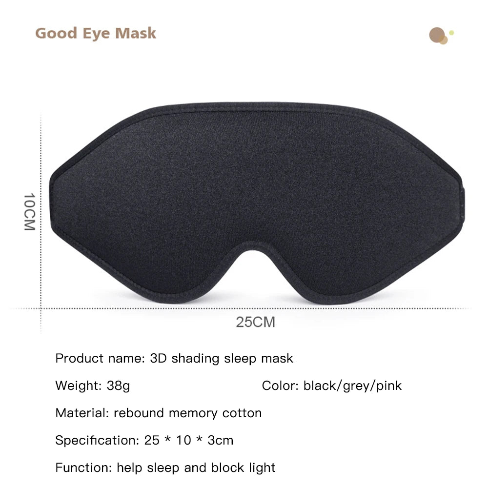 3D Soft Memory Foam Eye Mask for Total Darkness & Comfort