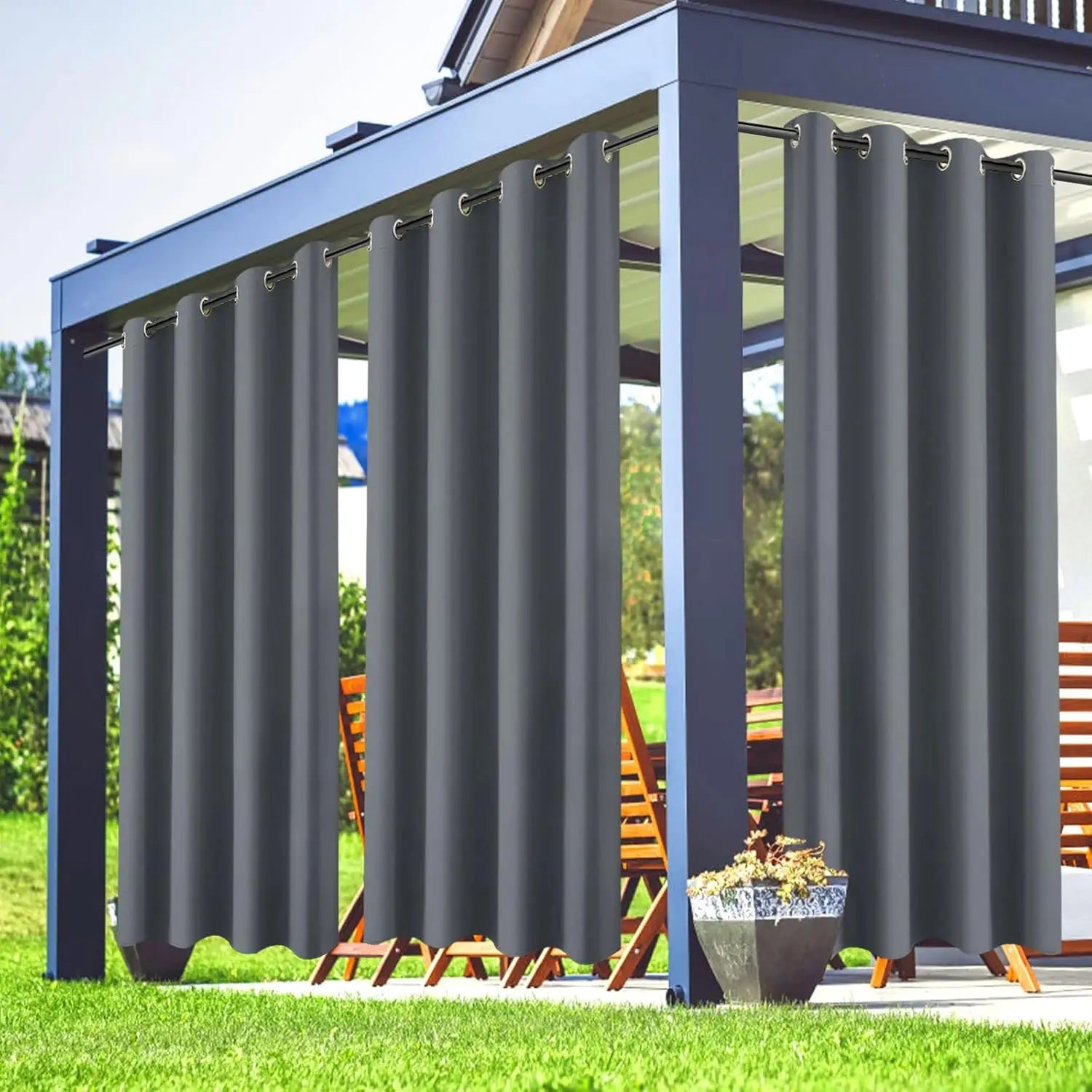 Outdoor Curtains for Patio – Rustproof Grommet Top Waterproof Drapes