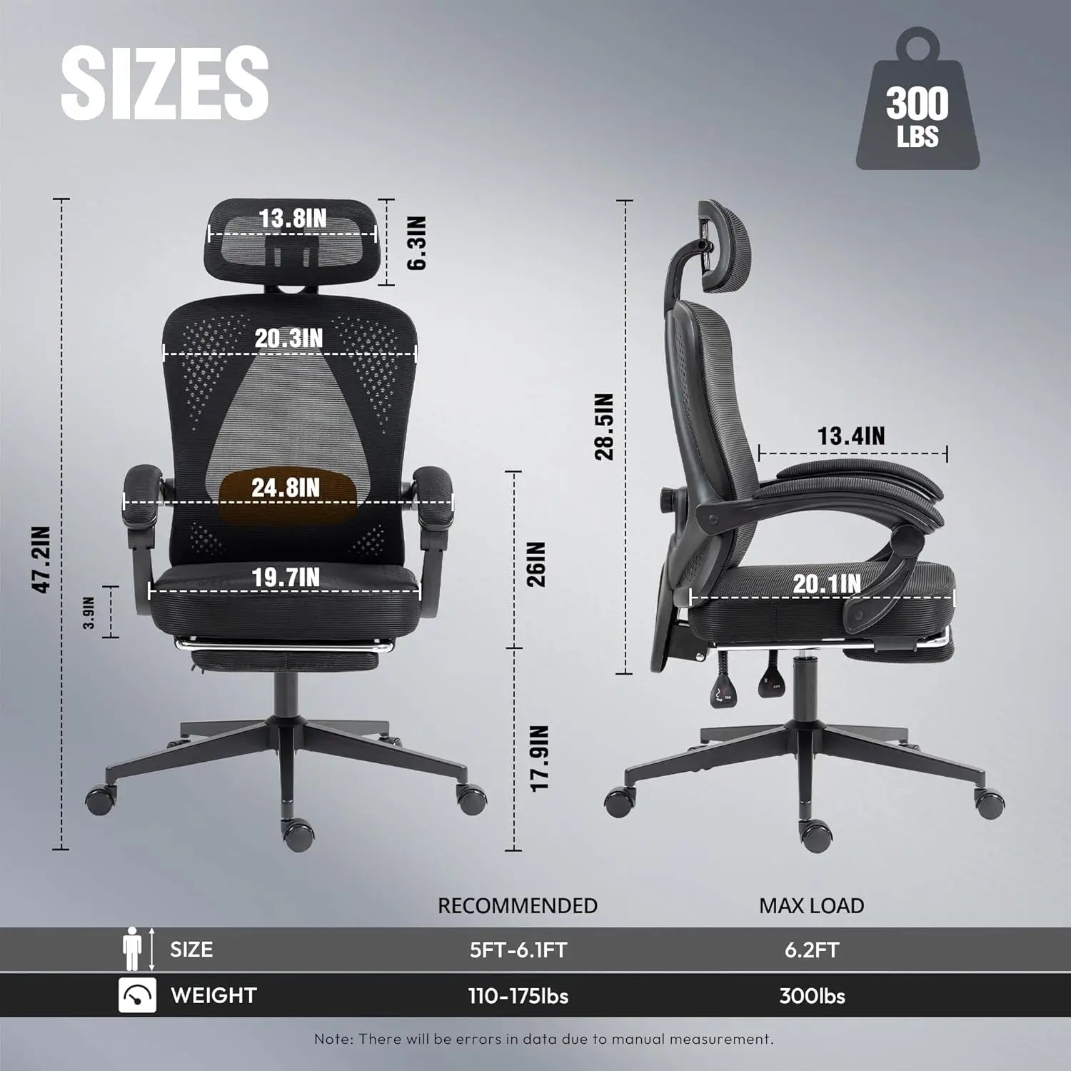 Ergonomic Mesh Computer Chair with Adjustable Lumbar Support & Headrest