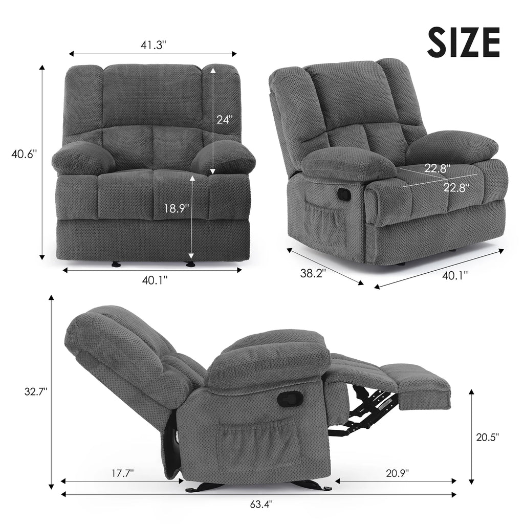 Oversized Rocker Recliner Chair – Extra-Wide