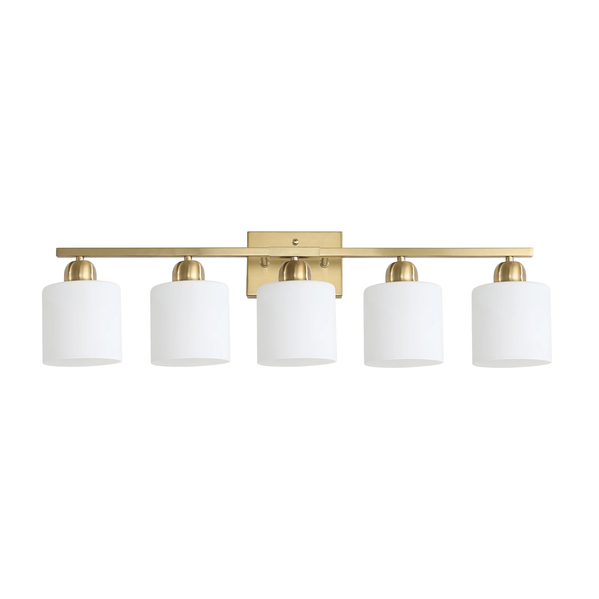 Milk Glass Bathroom Vanity Light Over Mirror, Matte Finish with Frosted Glass