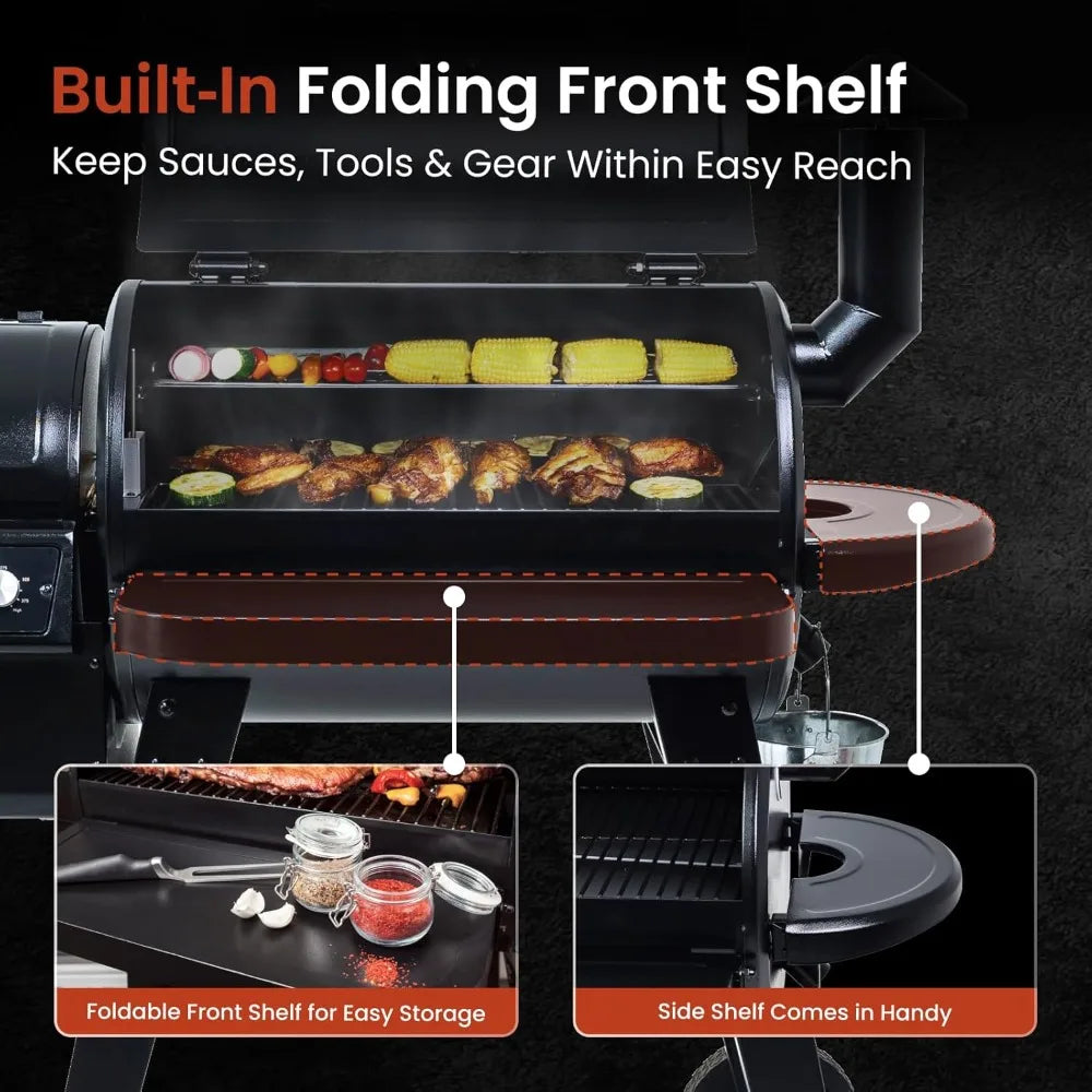 8-in-1 Outdoor Wood Pellet Grill - Temperature Control