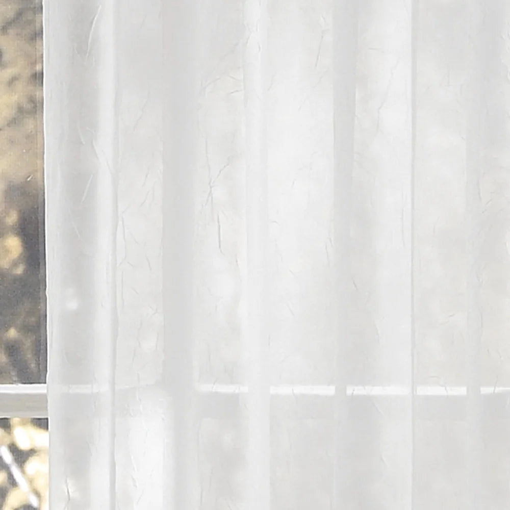 Crushed Voile Sheer Curtain Panel – White, 51"W x 108"L