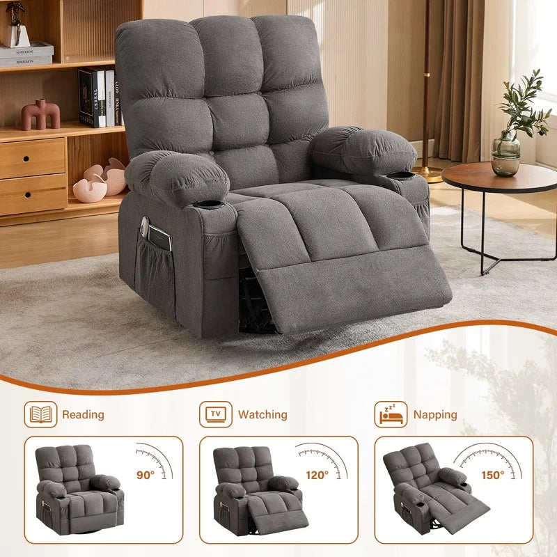 Oversized Recliner Chair with Vibration Massage & Lumbar Heating