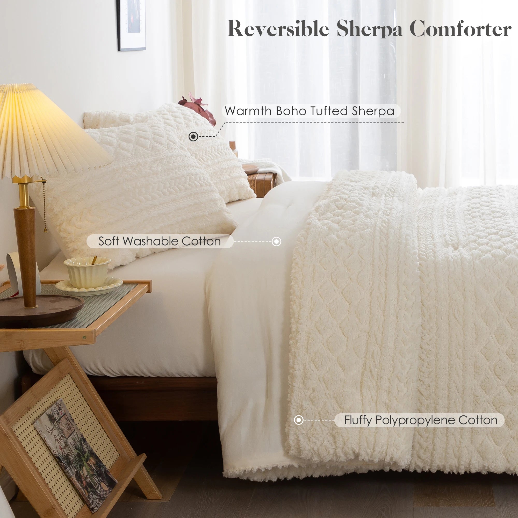 All Season Plush Sherpa Comforter Set