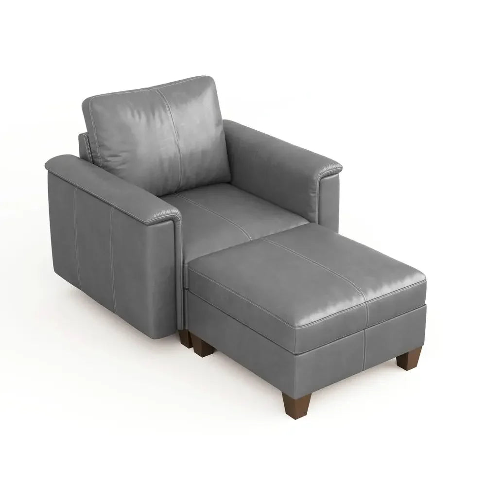 Faux Leather Modular Sectional Sofa with Storage