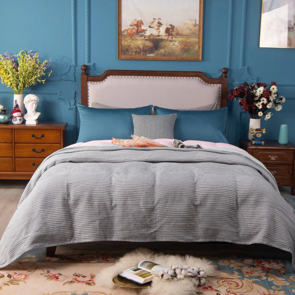 3-Layer Cotton Muslin Bed Blanket – Soft, Breathable, and Lightweight