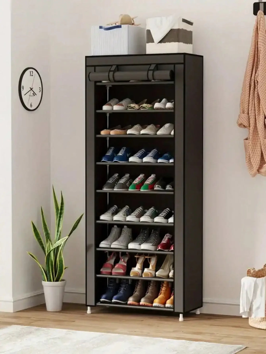 8-Tier/10-Tier Non-Woven Fabric Shoe Rack