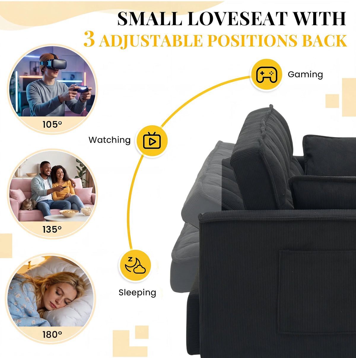 Corduroy Convertible Sleeper Sofa Bed