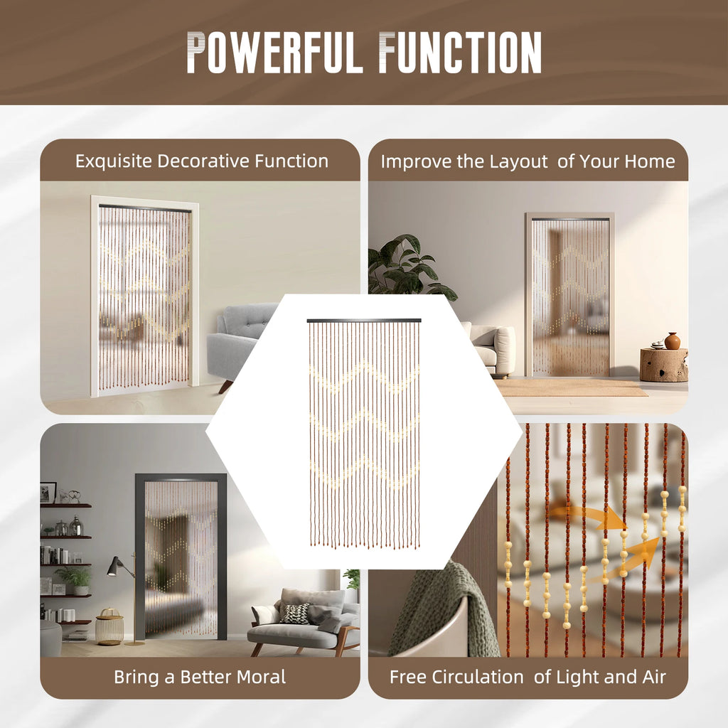 Bamboo Bead Curtain for Doorways