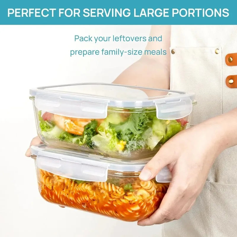 18-Pack Glass Airtight & Leakproof Food Storage Containers