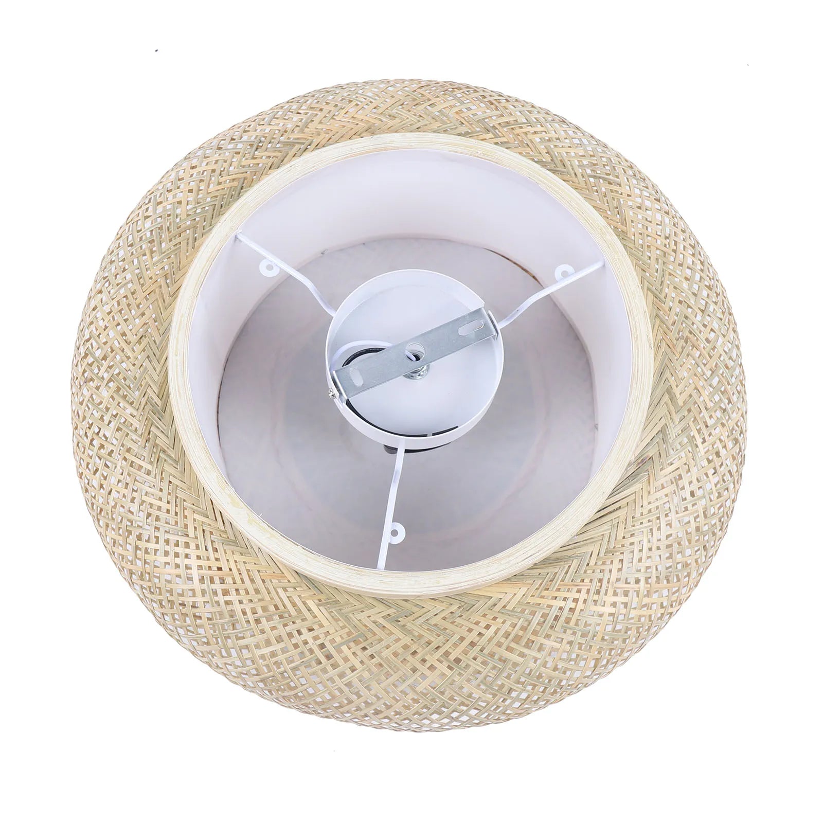 Flush Mount Bamboo Shade Ceiling Light Fixture – Rattan Wicker Pendant Lamp