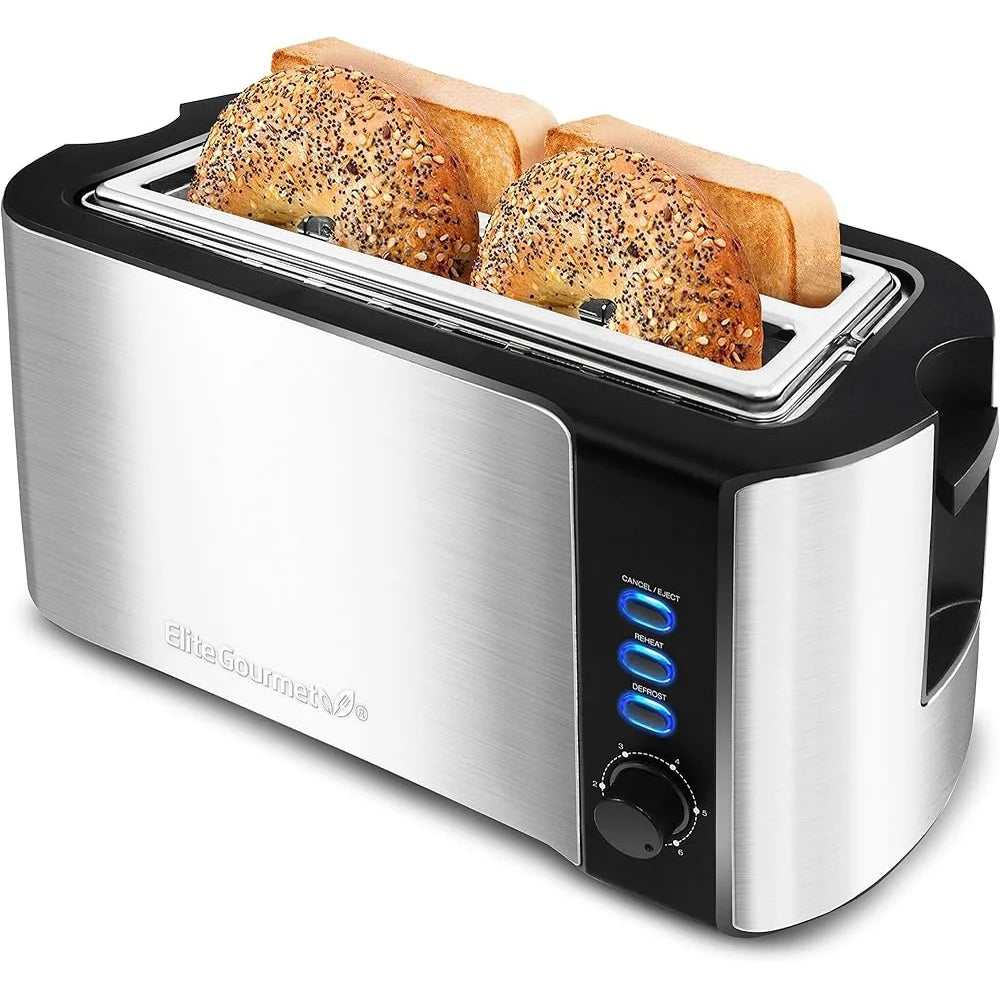 Extra Wide 4-Slice Toaster with 6 Toast Settings & Reheat Function