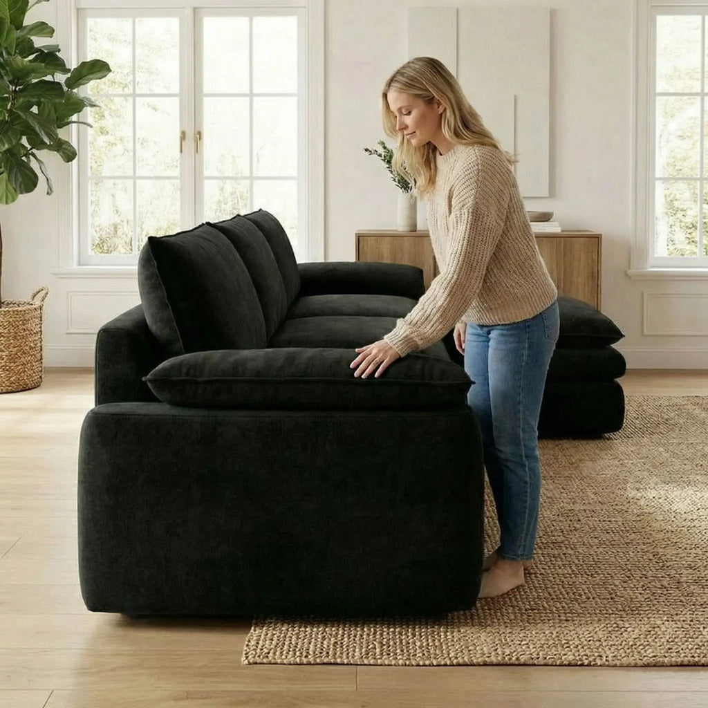 L-Shaped Chenille Cloud Lazy Sofa