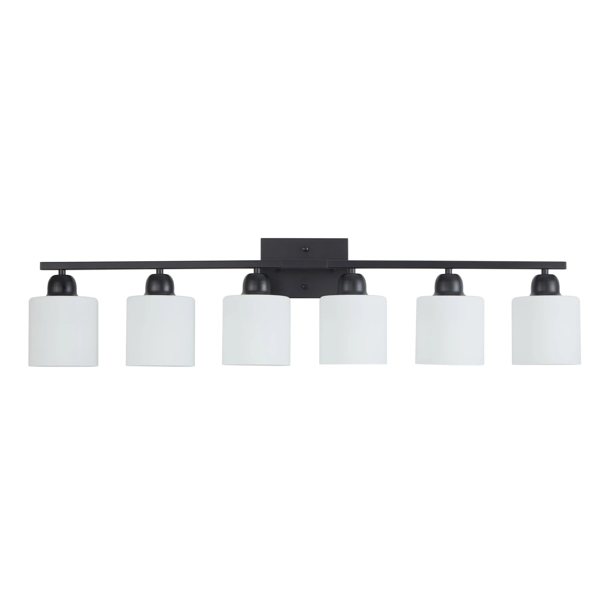 Milk Glass Bathroom Vanity Light Over Mirror, Matte Finish with Frosted Glass