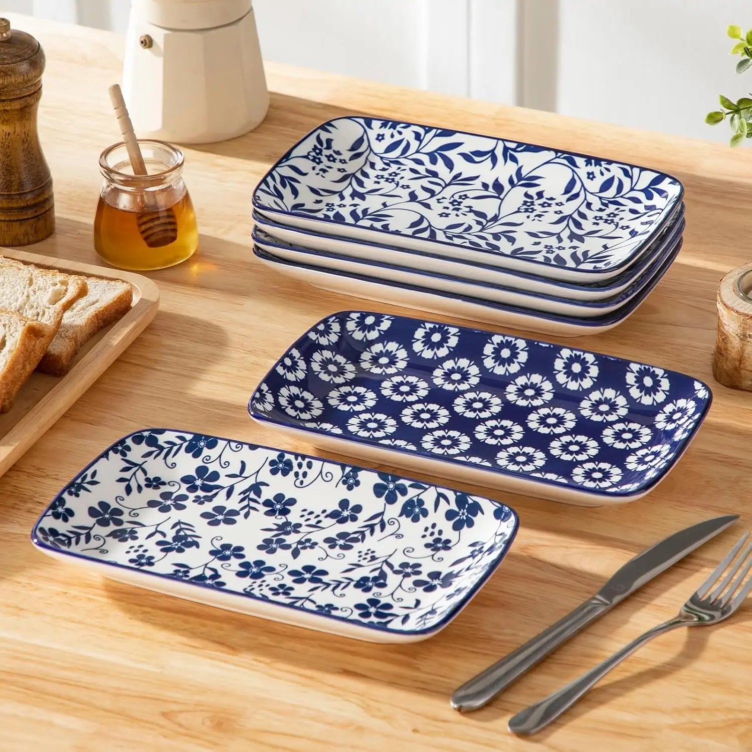 9.5-Inch Rectangular Dinner Plates – Set of 6