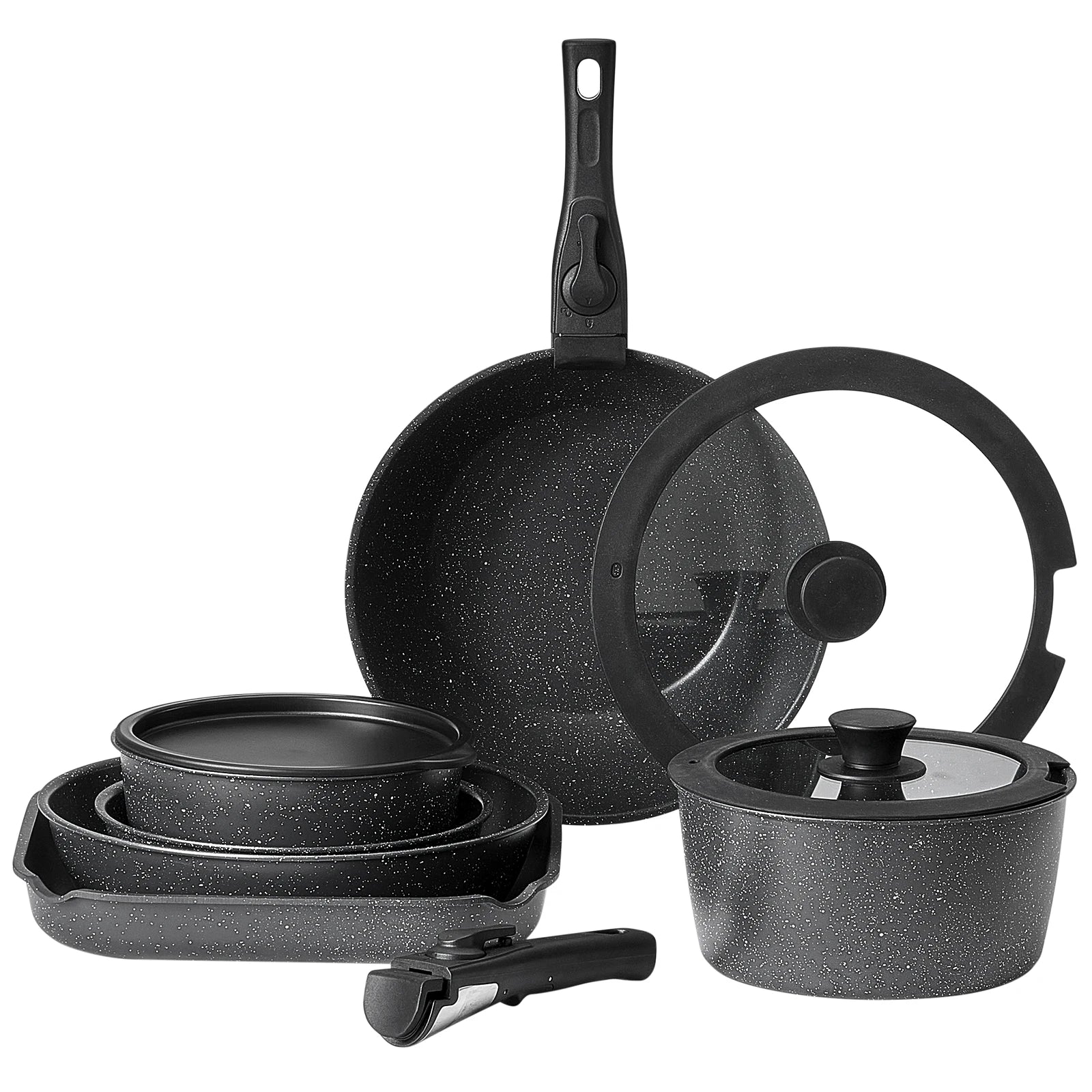 17-Piece Nonstick Granite Cookware Set