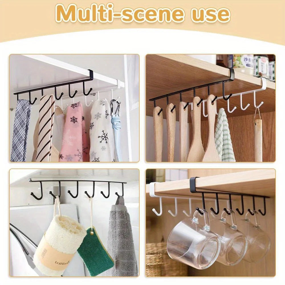 1pc 6 Hooks Storage Rack