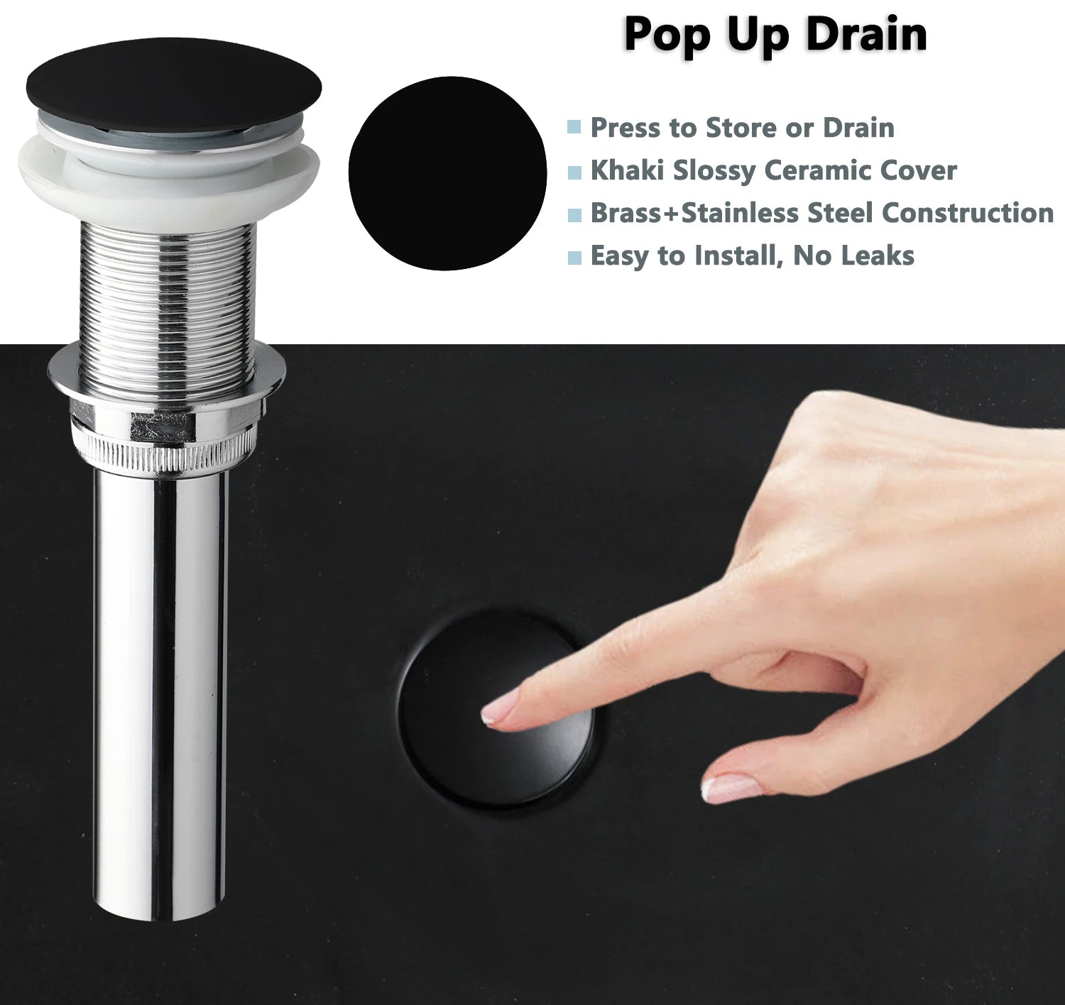22x14" Black Stone Resin Sink with Faucet and Drain, Rectangle, Above Counter