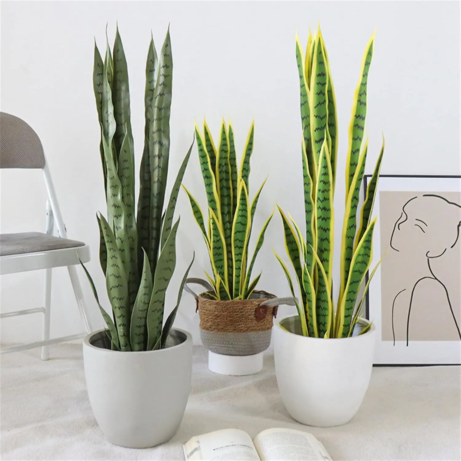 Artificial Snake Plant – 35.4” Tall in Pot