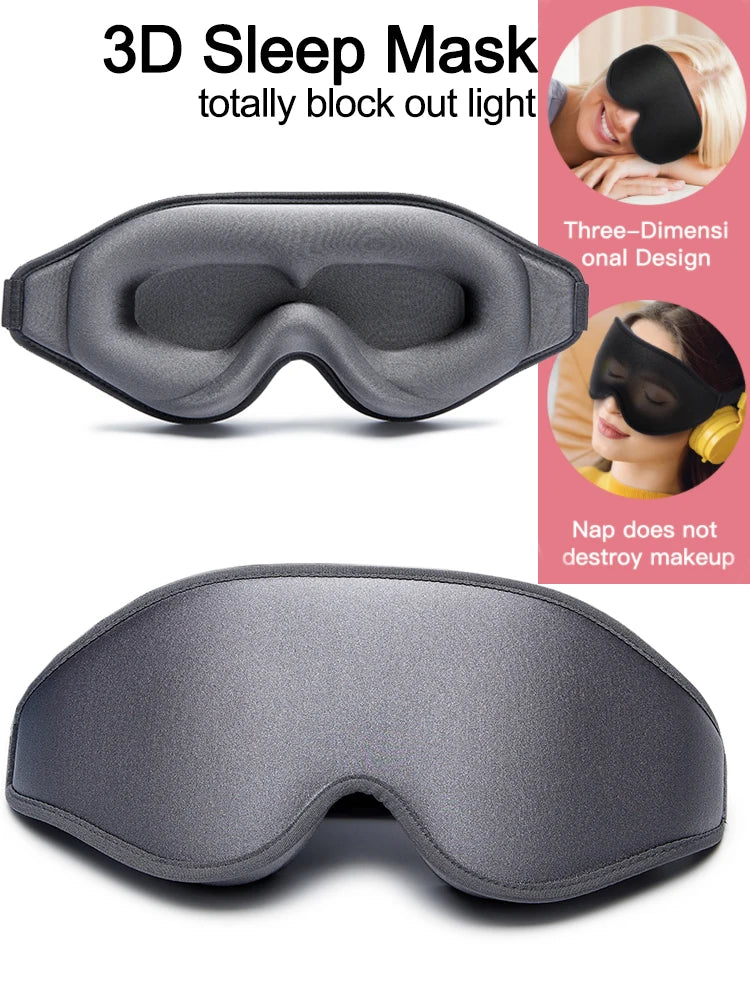 3D Soft Memory Foam Eye Mask for Total Darkness & Comfort