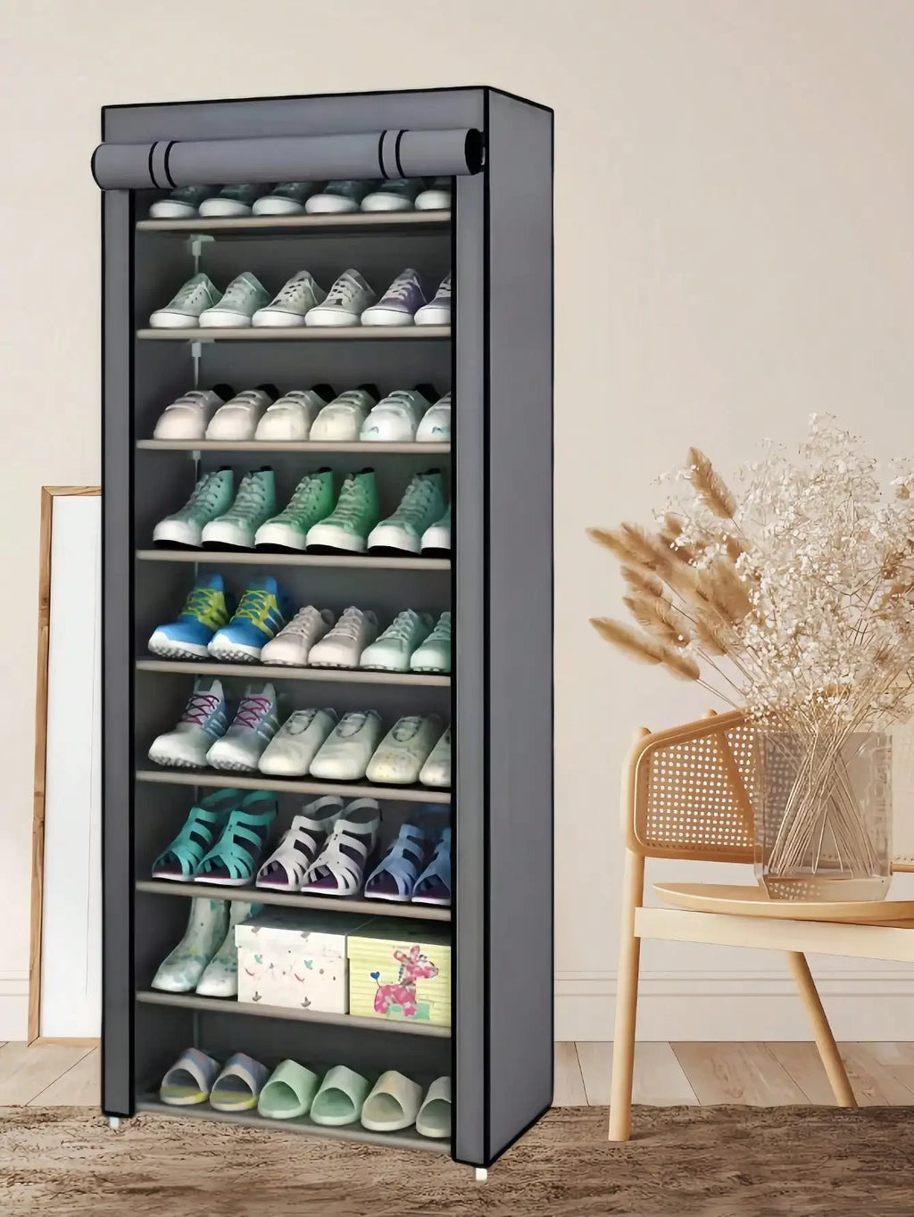 8-Tier/10-Tier Non-Woven Fabric Shoe Rack