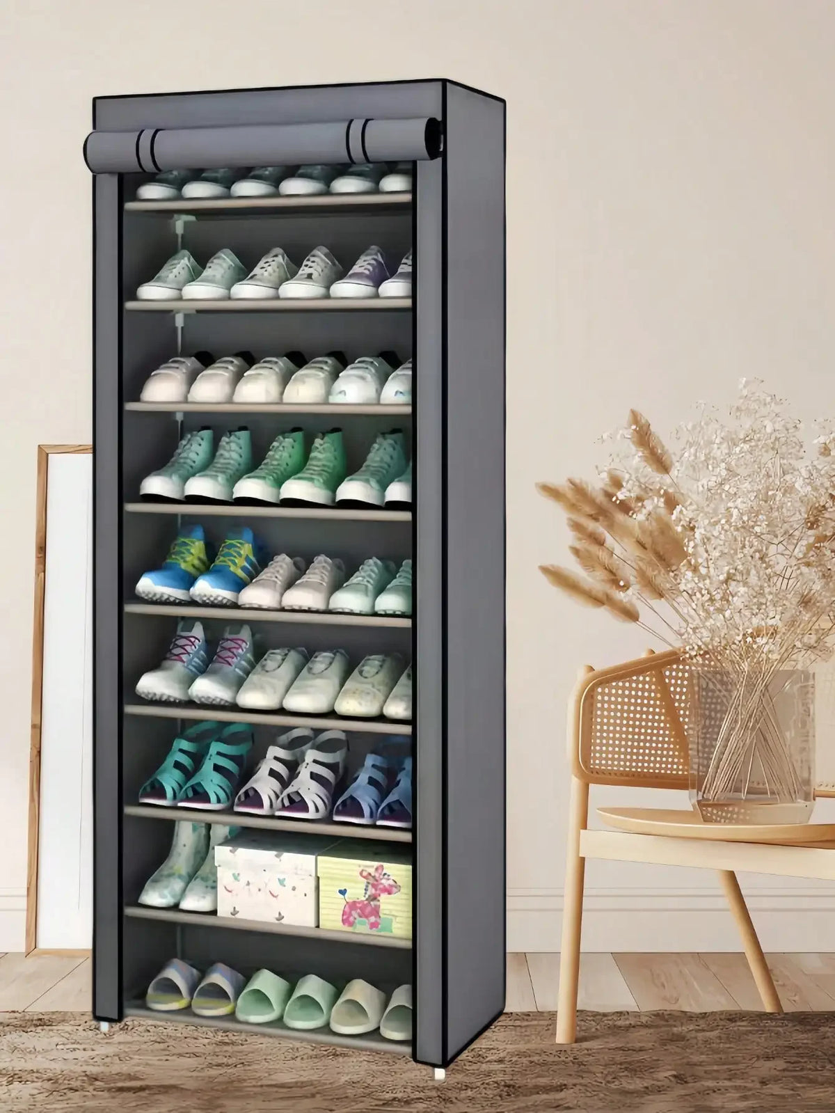 8-Tier/10-Tier Non-Woven Fabric Shoe Rack