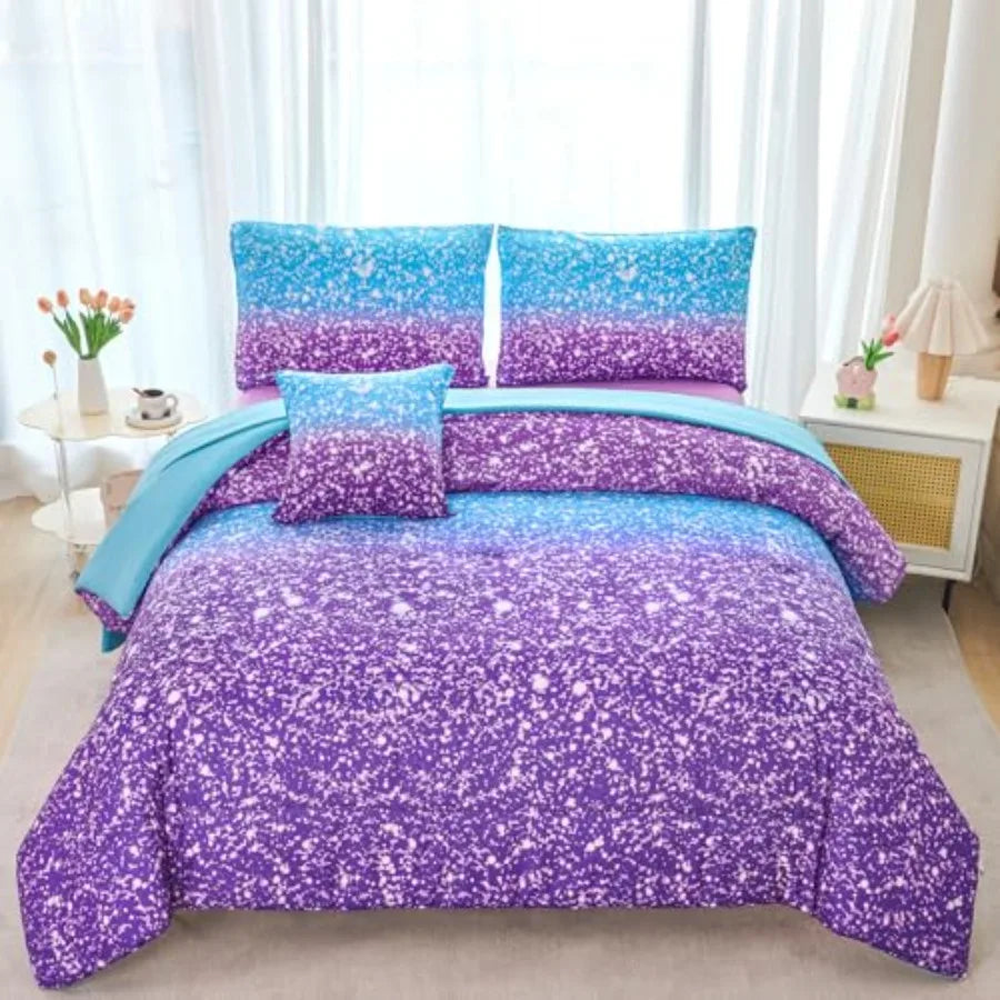 Girls 3D Colorful Galaxy Starry Bedding Set