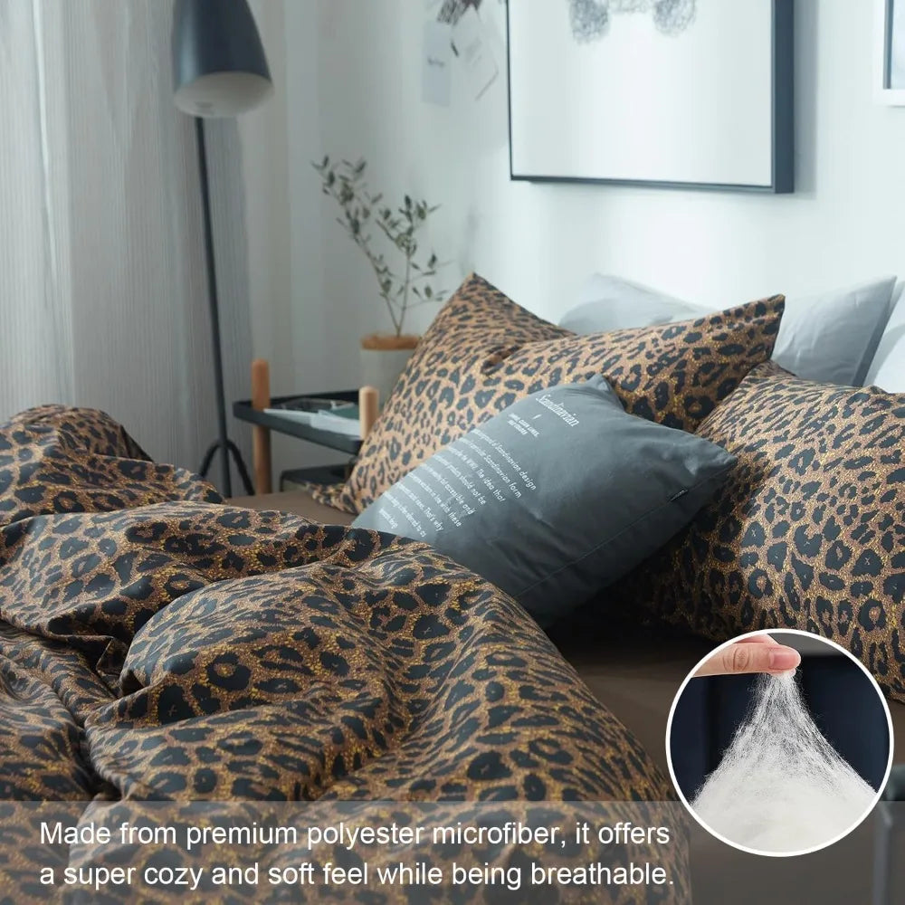 King Leopard Print Comforter Set