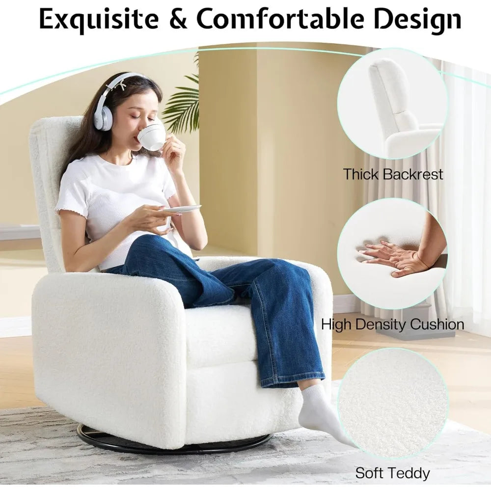 Swivel Glider Rocking Recliner with 2 Massage Points