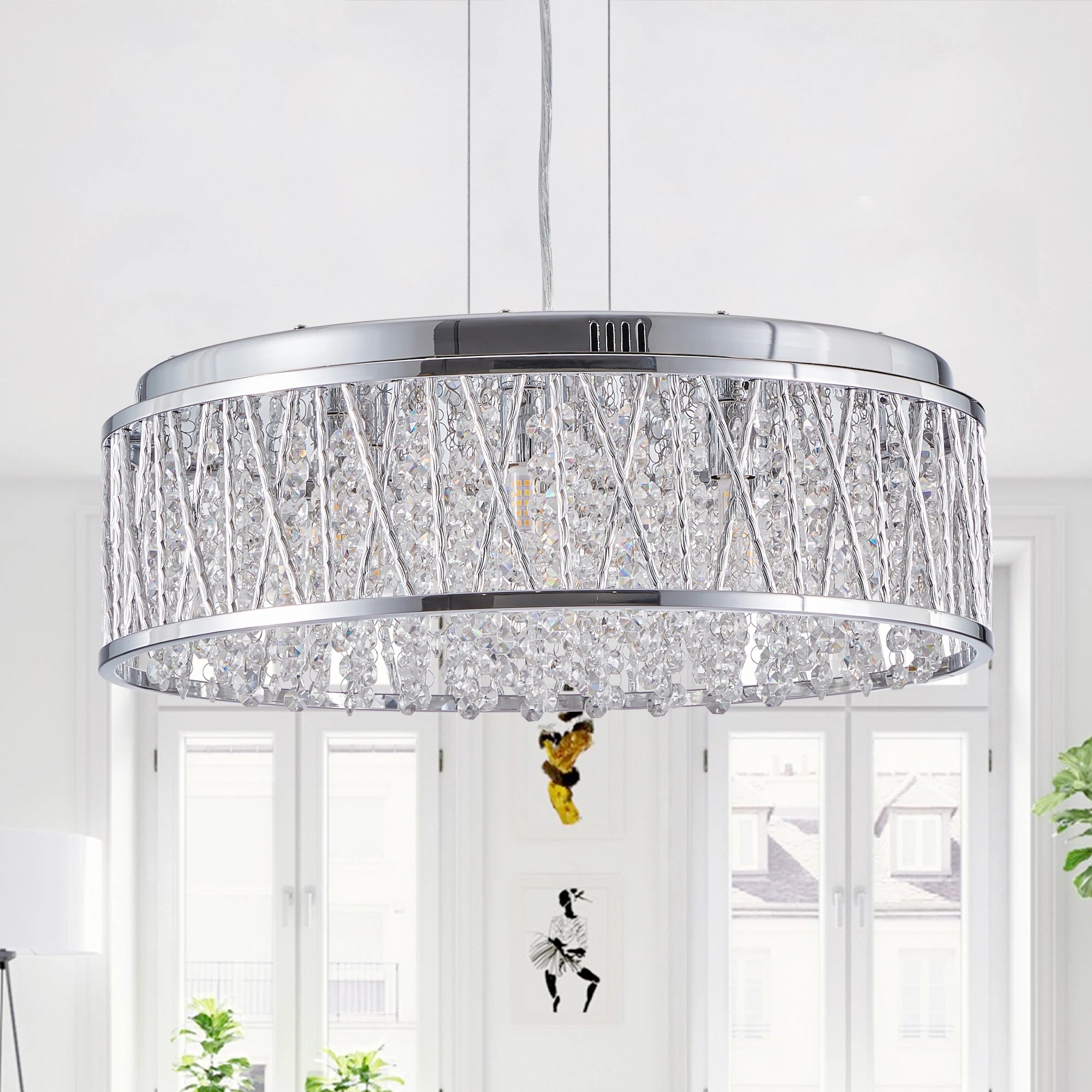 Crystal Chandelier Flush Mount Ceiling Light
