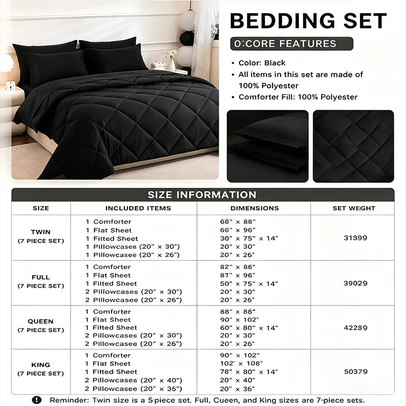 5PCS/7PCS Bedding Sets