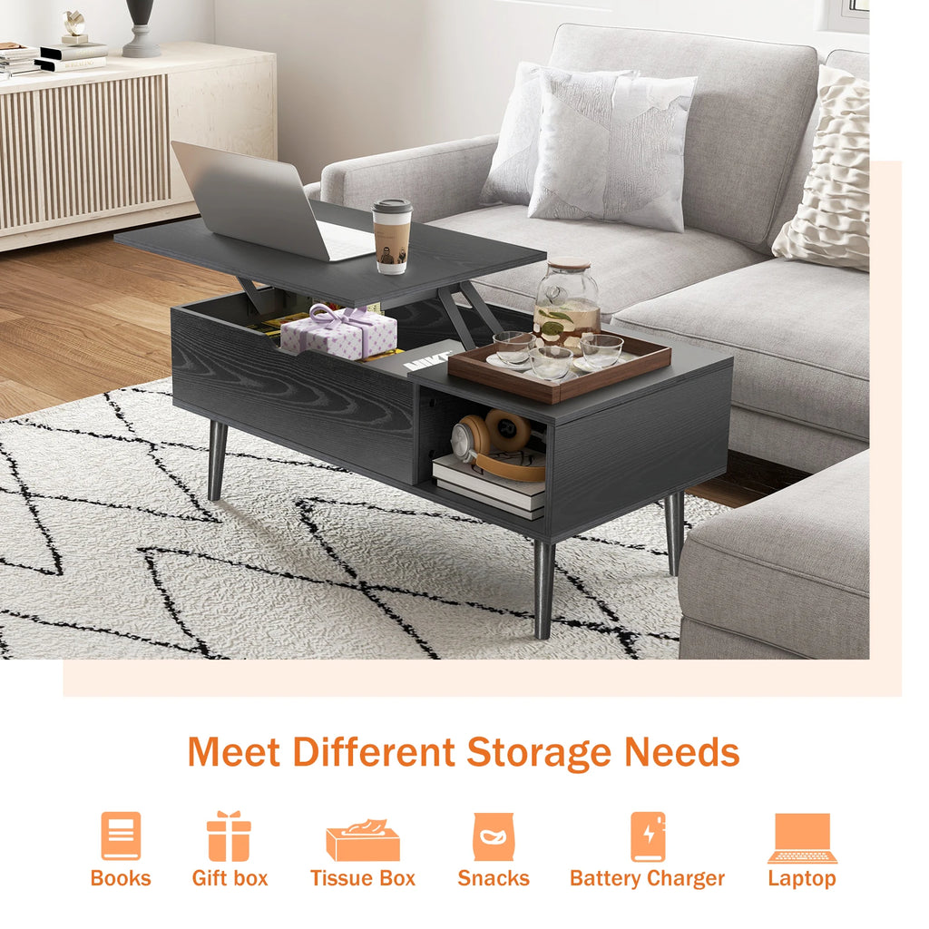 Lift-Top Coffee Table with Adjustable Storage