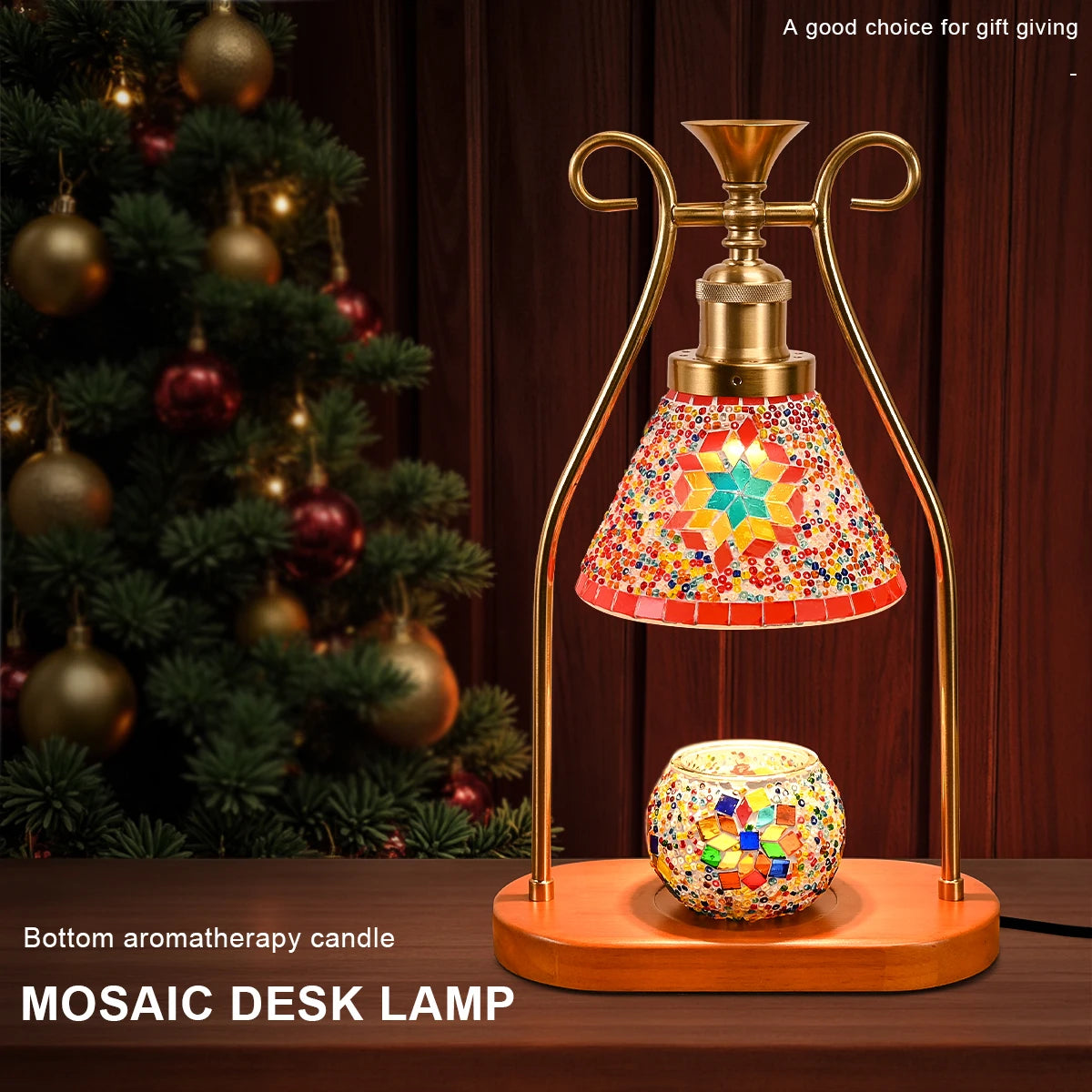Bohemian Hand-Colored Glass Bedside Lamp