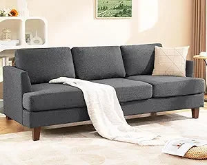 89" 3-Seated Comfy Couch with Deep Seats, Mid-Century Modern Upholstered